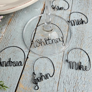 Wine glass charm, Personalized Name, Wedding Favors