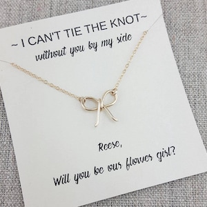Cadeau personnalisé Flower Girl, collier avec carte, Je ne peux pas me marier sans vous, proposition de mariage