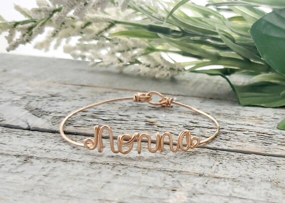 Gold Nonna Bracelet Custom Word Bracelet Grandmother Jewelry