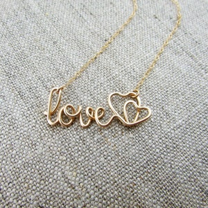 Love Necklace, Custom Word Jewelry, Valentines Day Gift, Jewelry Anniversary Gift for Wife image 3