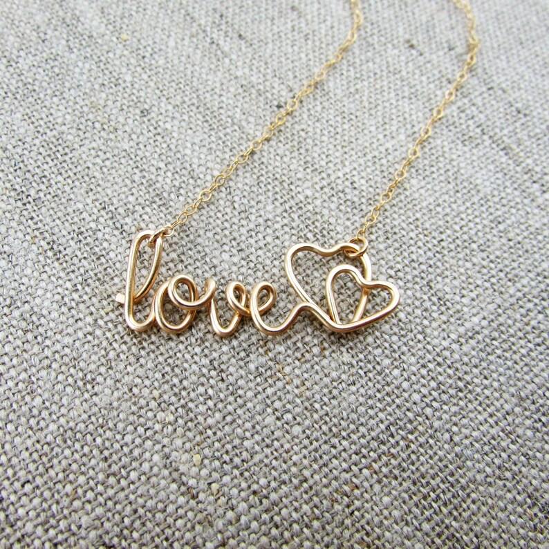 Love Necklace, Custom Word Jewelry, Valentines Day Gift, Jewelry Anniversary Gift for Wife image 3