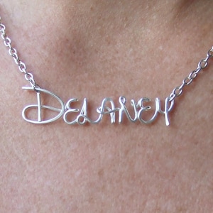Disney Name Necklace, Personalized Jewelry for Teens, Christmas Stocking Stuffer for Girls