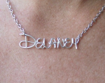 Disney Name Necklace, Personalized Jewelry for Teens, Christmas Stocking Stuffer for Girls