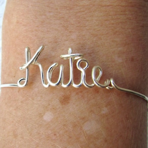 Custom Name Bracelet, Personalized Wire Jewelry Gift for Teens, Birthday Graduation