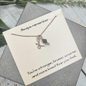 Birthstone Initial Necklace, Encouragement Gift for Niece, Daughter, Granddaughter