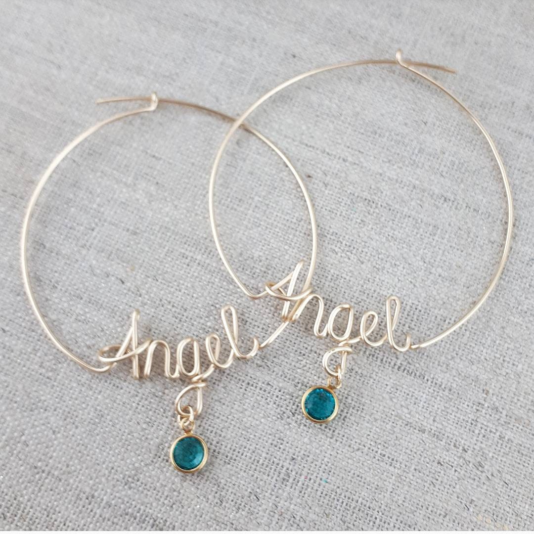 Personalized Hoop Earrings Custom Hoop Earrings Name Etsy