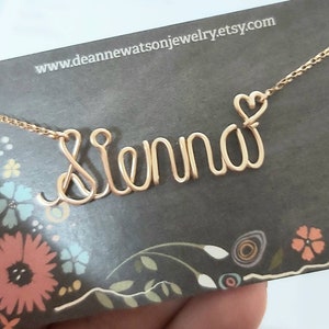 Wire Name Necklace for Girls, Personalized Jewelry Gift for Daughter