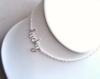 Wire Name Necklace Personalized, Custom name necklace, Silver Personalized Name, Unique Custom Jewelry