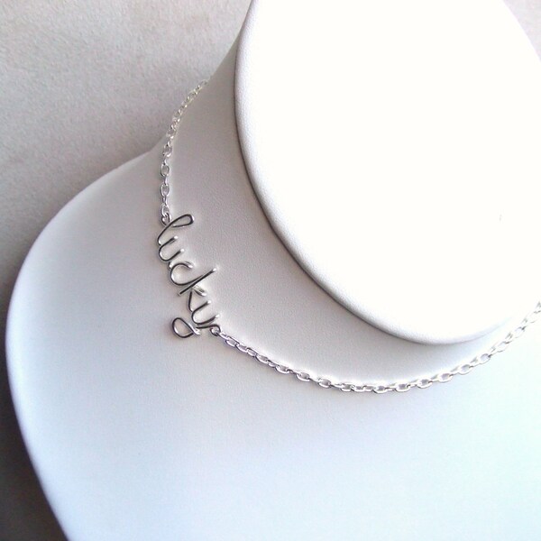 Wire Name Necklace Personalized, Custom name necklace, Silver Personalized Name, Unique Custom Jewelry