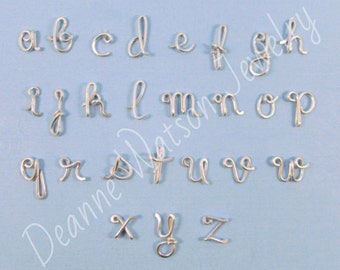 Wire Letter Charm, Bracelet Charm, Add to Chain or Bracelet, Comes with Link, Gifts Under 10