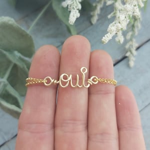 Oui Bracelet, Personalized French Word Bracelet, One Little Word Gift, Intention Jewelry for Women