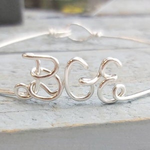Wire Monogram Bracelet, Personalized Gifts for Girls, Stocking Stuffers