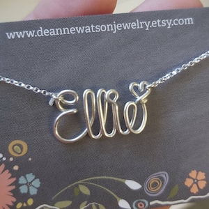 Wire Name Necklace Silver, Personalized Gift Ideas. Deanne Watson Jewelry