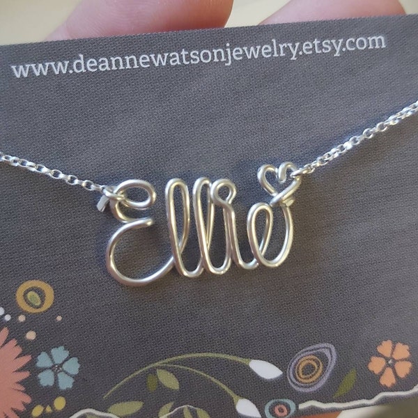 Wire Name Necklace for Women, Personalized Name Jewelry, Graduation Gift