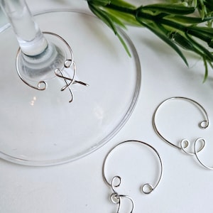 Letter Wine Charm, Wire Initials, Custom Bachelorette Party Favors,