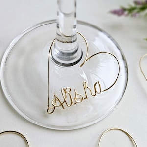 Heart Wine Charms, Personalized  Wedding Favors, Wine Gift