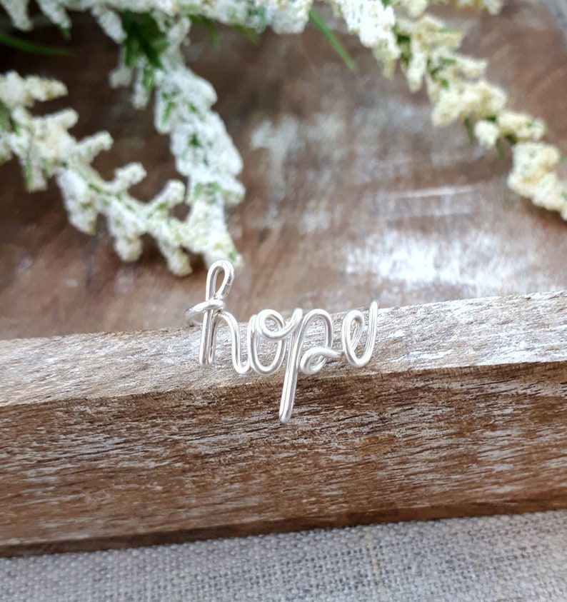 Hope Ring Sterling Silver Personalized Ring Friendship Ring Etsy
