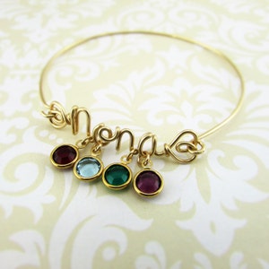 Nona Bangle, Custom Word, Grandmother Jewelry Gift, Mother's Day image 2