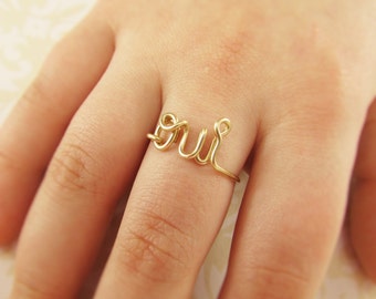 Oui Ring, One Little Word Ring, Girlfriend Promise Ring, Wire wrap