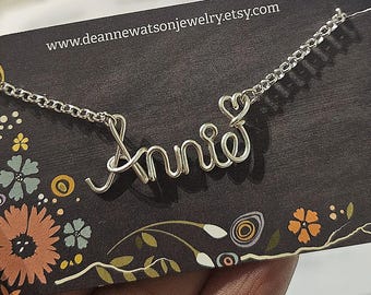 Collar con nombre personalizado de plata de ley, regalo de joyería personalizado para amigos.