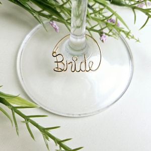 Wedding Wine glass charm, Custom Name, Bachelorette Decorations