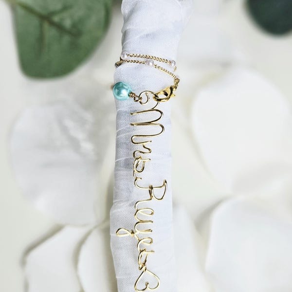 Wedding Bouquet Charm, Something Blue, Wedding Day Gift for the Bride