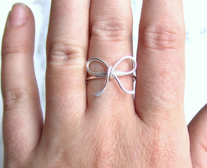 Tie the Knot Ring, Bow Ring, Brides Gift to Bridesmaid Gift, Stocking Stuffer, Gifts Under 30 image 1