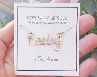 Personalized 14K Gold Filled Name Necklace: Sweet 16 Gift