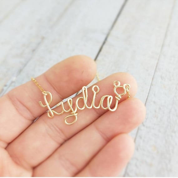 Disney Name Necklace Gold Filled Name Necklace Birthday Girl
