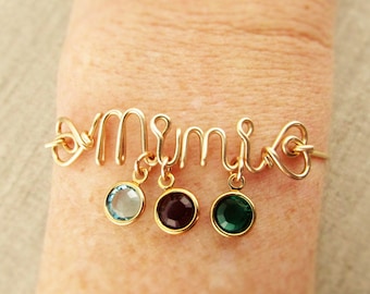 Grandmother Bracelet, Birthstone Jewelry Gifts for Mimi, Grandma Birthday Gift Ideas