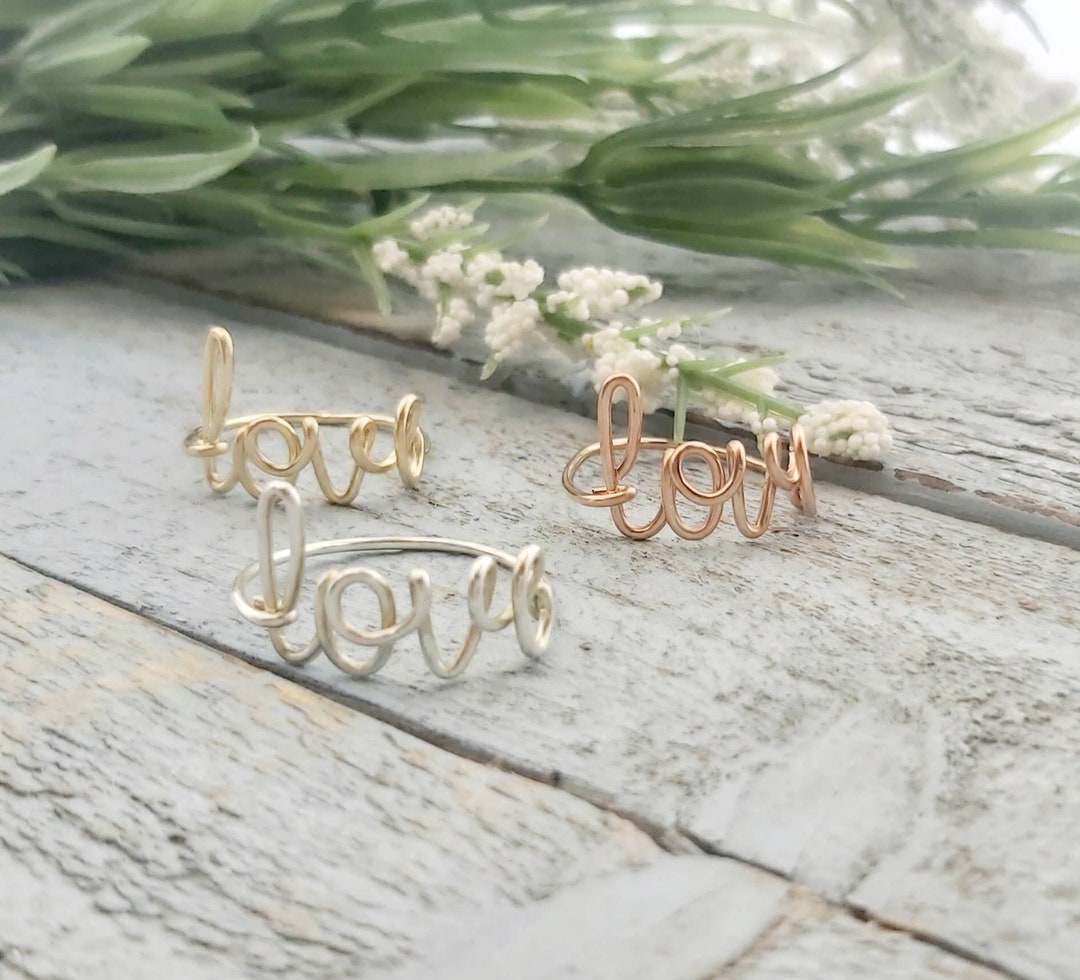 Custom Word Ring, Love Ring Best Friend Gift, Anniversary Gift for Her ...