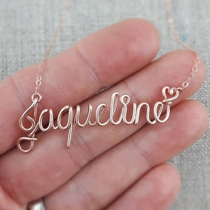 Wire Name Necklace, Handwriting Jewelry for Girls, Personalized Gift for Her