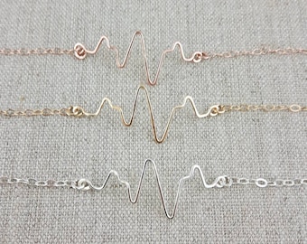 Heartbeat Bracelet, EKG Bracelet, Girlfriend Gift, EKG Gift for Wife, Echocardiogram Jewelry
