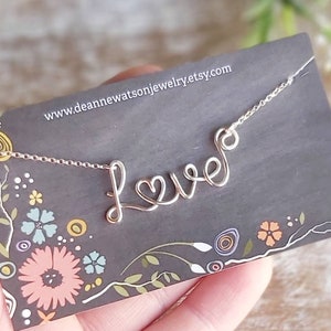 Love Necklace, Personalized Word Necklace, Inspirational Gifts, Custom Word Jewelry, Personalized Gifts, One Little Word, Intention Jewelry image 5