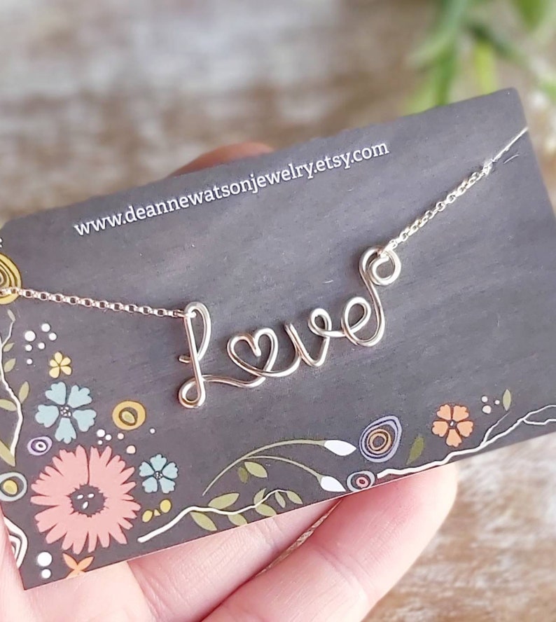 Love Necklace, Personalized Word Necklace, Inspirational Gifts, Custom Word Jewelry, Personalized Gifts, One Little Word, Intention Jewelry image 5