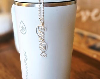 Tumbler Handle Charm, Custom Name, Back to School Gift for Daughter