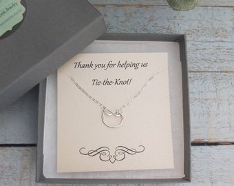 Knot Necklace, Gift for Junior Bridesmaid, Bridal Party Jewelry