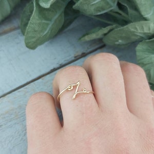 Personalized Initial Ring: 14k Gold Filled, Sterling Silver