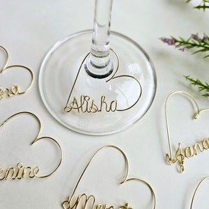 Heart Wine Charms, Personalized  Wedding Favors, Wine Gift