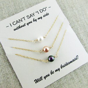 Collier de perles, je ne saurais dire sans vous, collier de proposition de demoiselle d'honneur