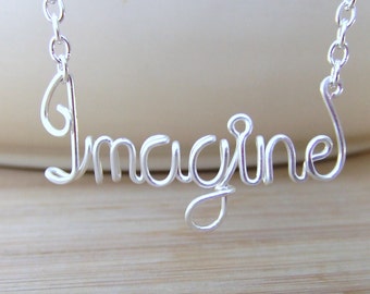 Custom Word Necklace Up to 10 letters, Personalized Word Jewelry, Inspirational Affirmation, Intention Jewelry Gifts