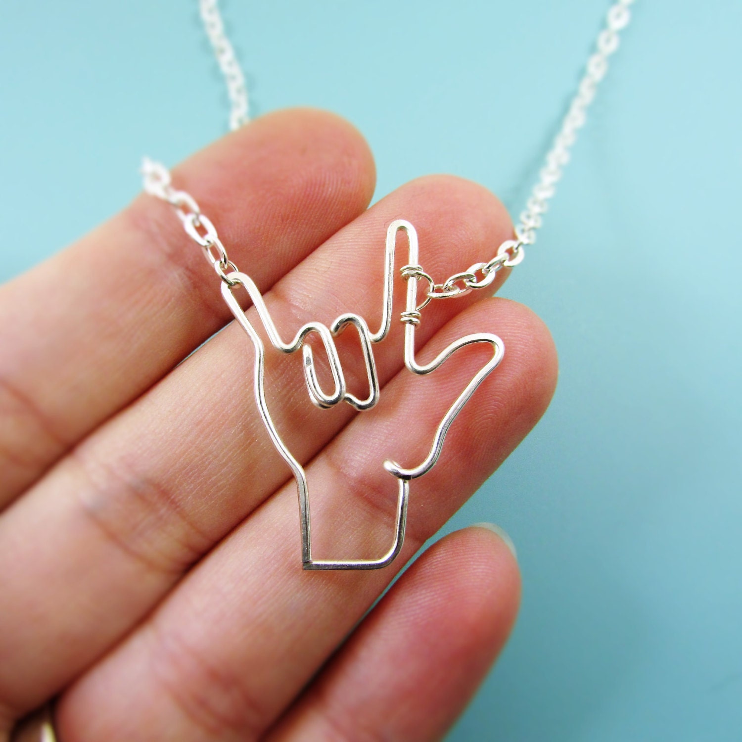 I Love You Necklace Etsy