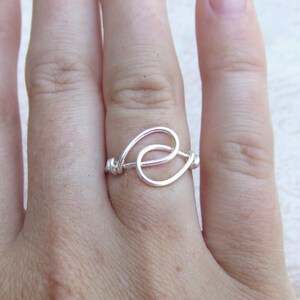 Friendship Ring, Holding Hands Wire Wrap Silver Ring, Simple Ring, Best Friend jewelry image 3