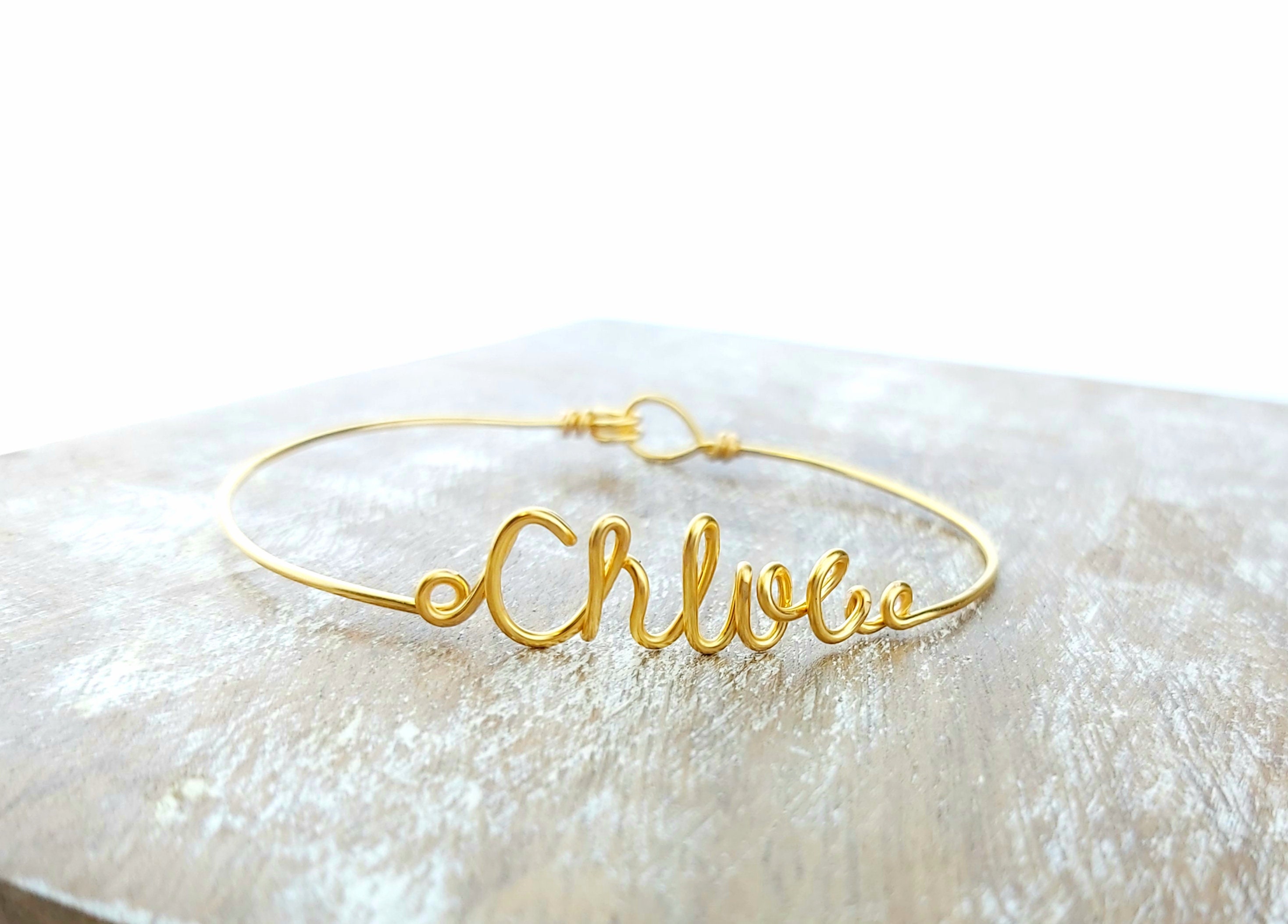 Custom Wire Name Bangle Personalized Bracelet for Girls Teenage