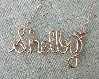 Personalized Name Necklace Rose Gold Fill: Back to School Gift for Daughter
