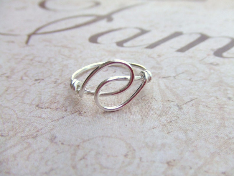 Friendship Ring, Holding Hands Wire Wrap Silver Ring, Simple Ring, Best Friend jewelry image 2