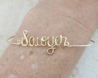 Wire Name Bracelet, Personalized Teenage Girl Gifts, Wire Wrap Jewelry Gift