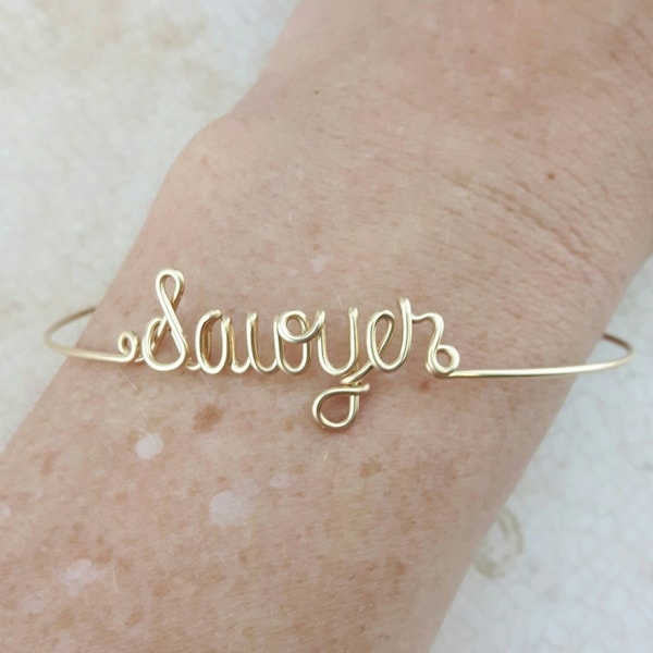 Wire Name Bracelet, Personalized Teenage Girl Gifts, Wire Wrap Jewelry Gift