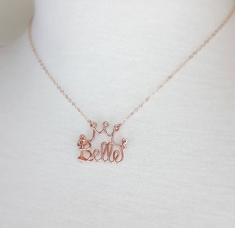 Disney Name Necklace, Crown Necklace, Disney Jewelry Gift for Girls image 2