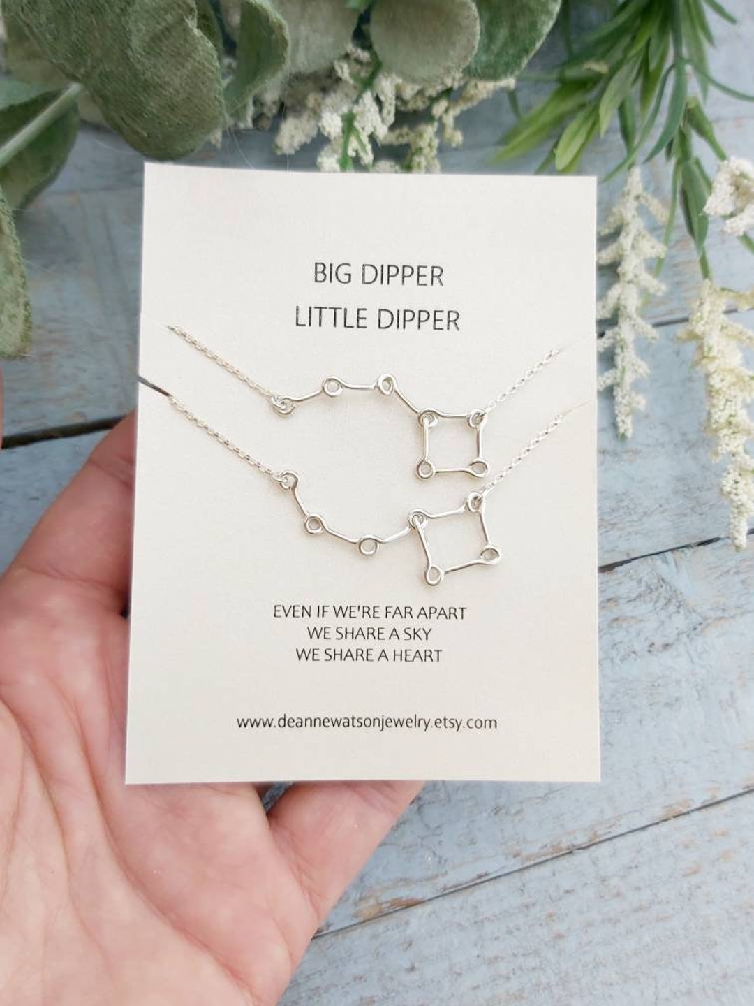 Big Dipper Little Dipper Necklaces, Constellation Necklace, Sister